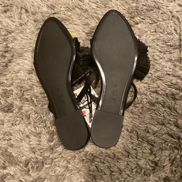 ZARA PLEATED FLAT SANDALS - Picture 8 of 8